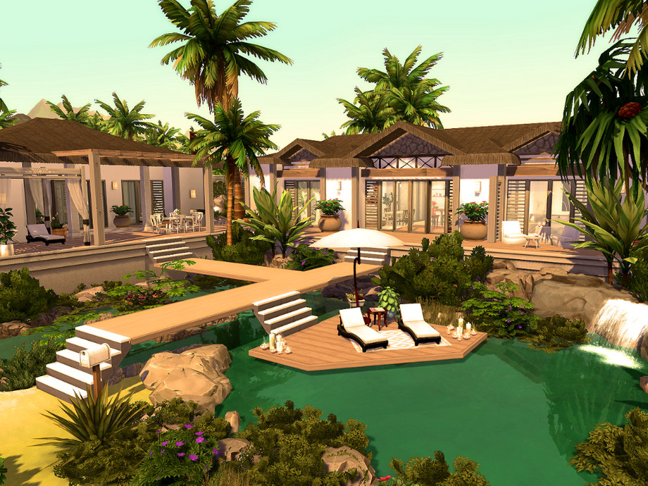 10 Stunning Sims 4 Luxury Homes (No CC) 13 Sims 4 Caribbean Villa No CC