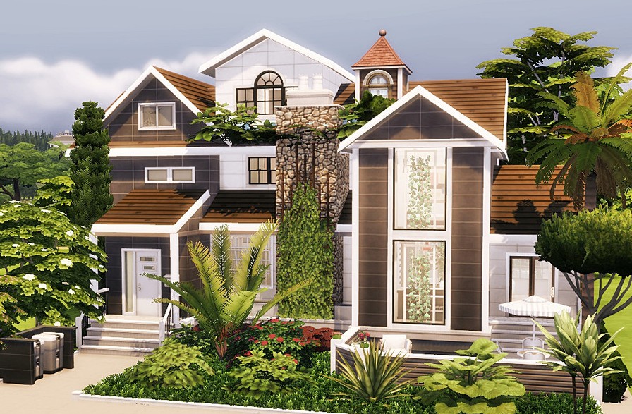 10 Beautiful Sims 4 Starter Homes (No CC) 29 Sims 4 Cozy Starter Home Exterior No CC 2