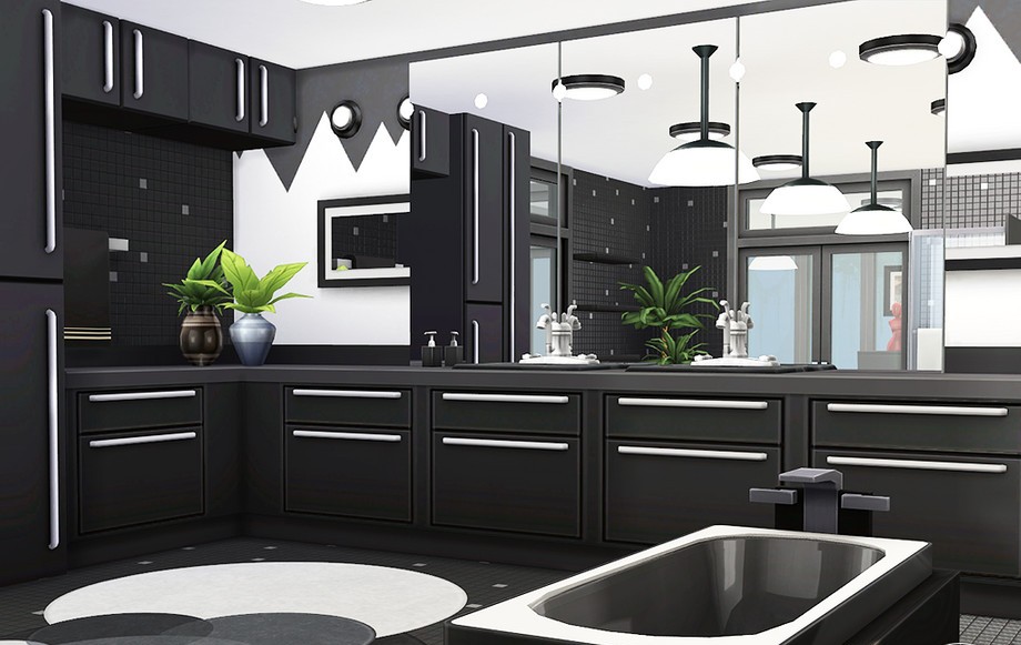 10 Stunning Sims 4 Luxury Homes (No CC) 34 Sims 4 Designer Loft Bathroom No CC