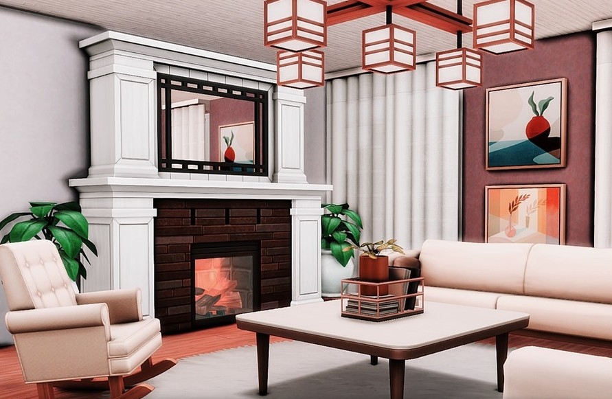 10 Beautiful Sims 4 Starter Homes (No CC) 39 Sims 4 Generational Family Starter Home Interior Living Room No CC 1