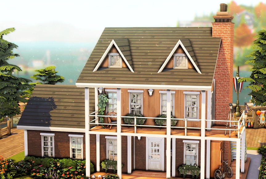 10 Beautiful Sims 4 Starter Homes (No CC) 14 Sims 4 Starter Home Bayview Exterior No CC 1