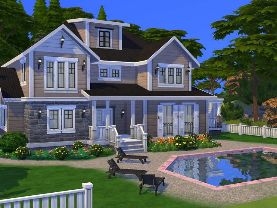 10 Beautiful Sims 4 Starter Homes (No CC) 19 Sims 4 Starter Home Build No CC Exterior Pool