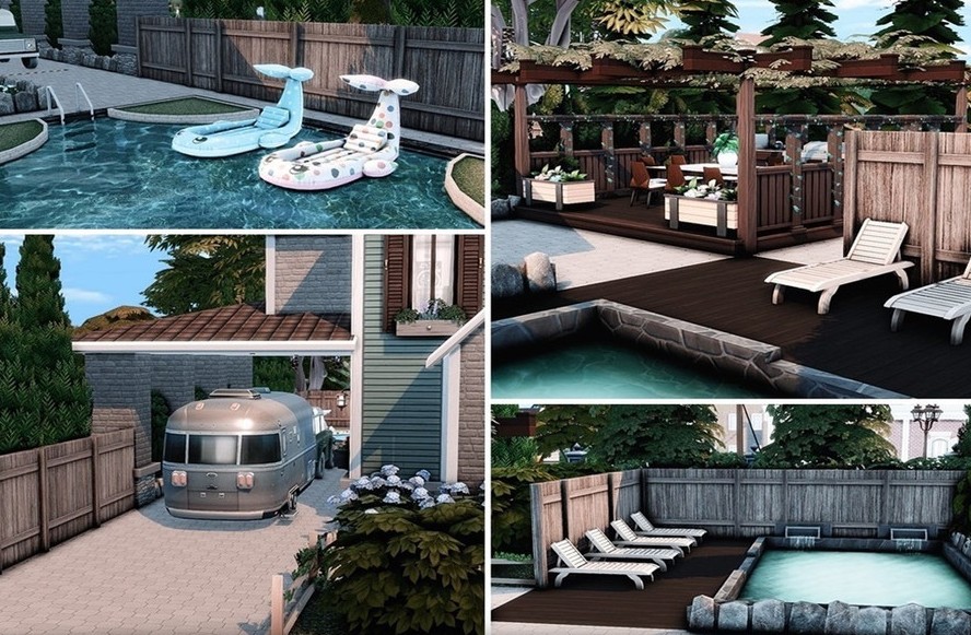 10 Beautiful Sims 4 Starter Homes (No CC) 37 Sims 4 Traditional Family Home Exterior Backyard No CC 1