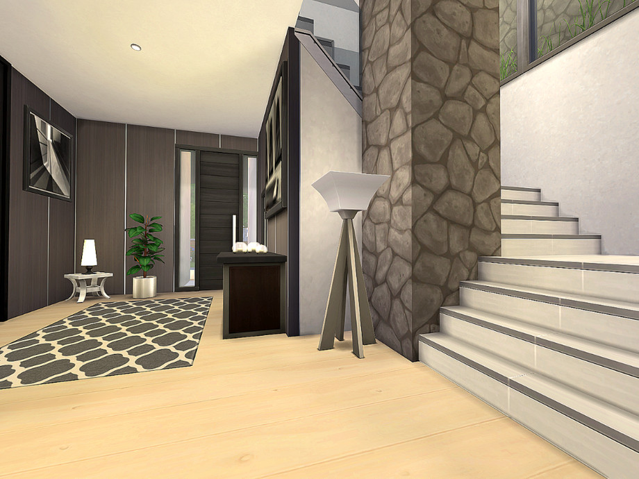 10 Stunning Sims 4 Luxury Homes (No CC) 18 Sims 4 Ultra Modern Mansion Interior Hallway No CC