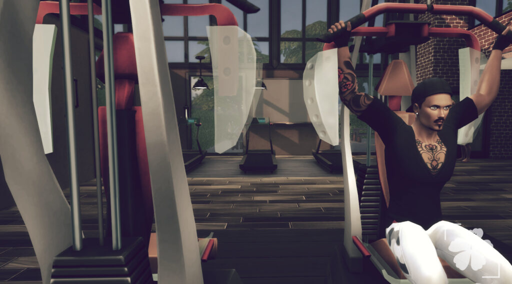 Sims 4 gym no CC with cardio machines and weights