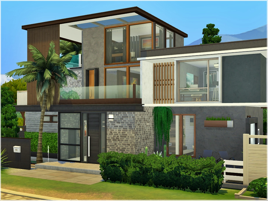contemporary sims 4 home build no cc