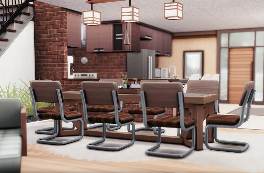 elegant sims 4 modern home no cc with open living space