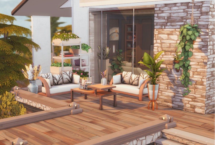 modern sims 4 living room no cc