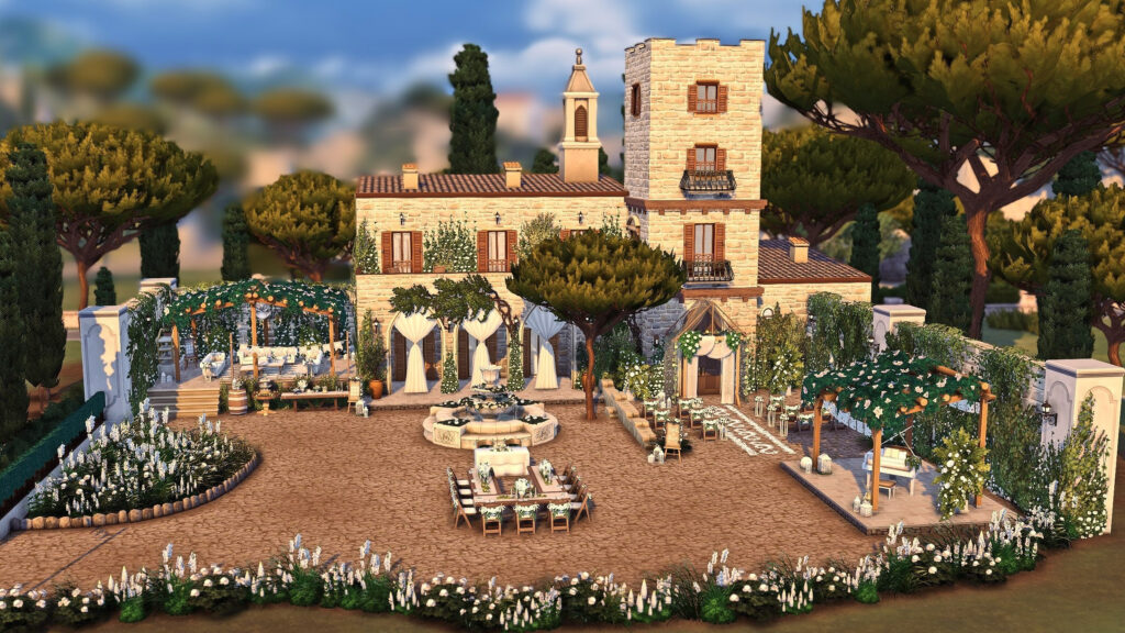 Sims 4 Wedding Venues That Feel Like a Dream (No CC) 41 Sims 4 wedding venue no CC with beautiful view