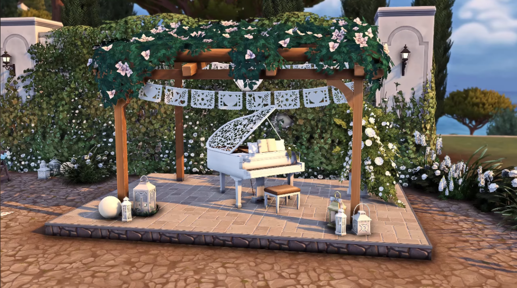 Sims 4 Wedding Venues That Feel Like a Dream (No CC) 43 Sims 4 wedding venue no CC with detailed decorations