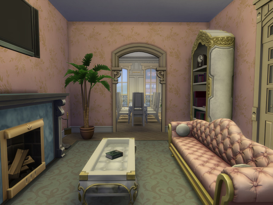 12 Sims 4 Apartment Complexes & Townhouses for Realistic Living (No CC) 14 sims 4 brownstone apartment living room dining room no cc