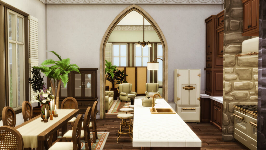 Sims 4 castle no CC with grand royal layout