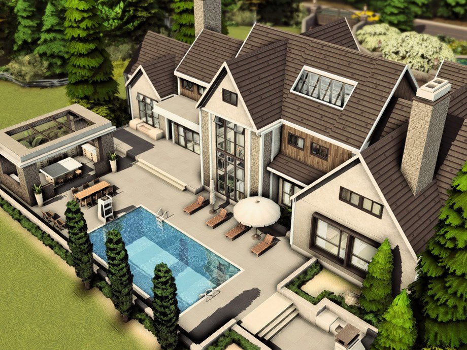 sims 4 modern luxury mansion exterior no cc