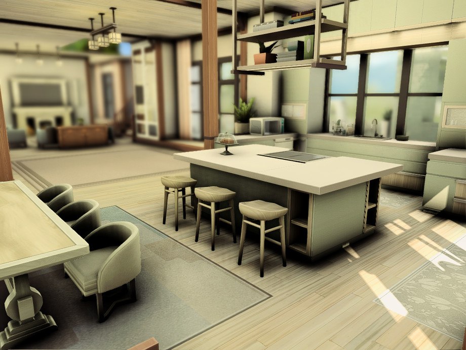 sims 4 modern luxury mansion master kitchen no cc