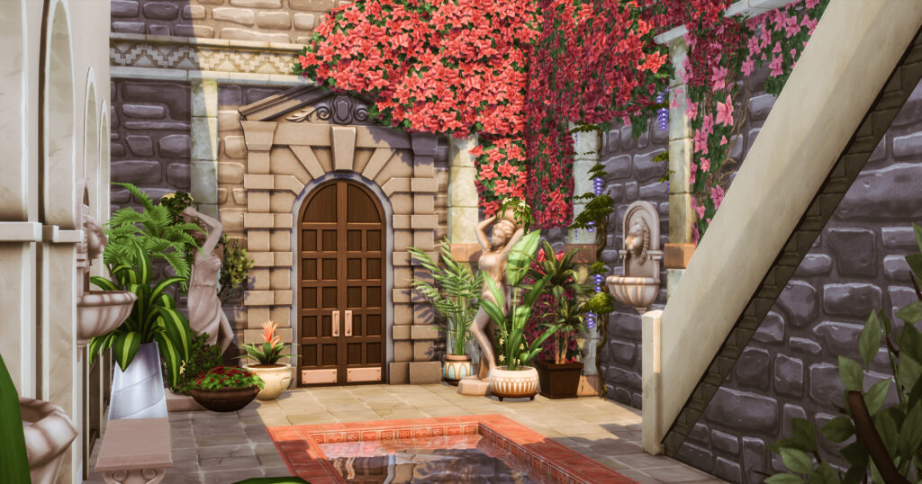 Sims 4 castles no CC with fantasy castle style