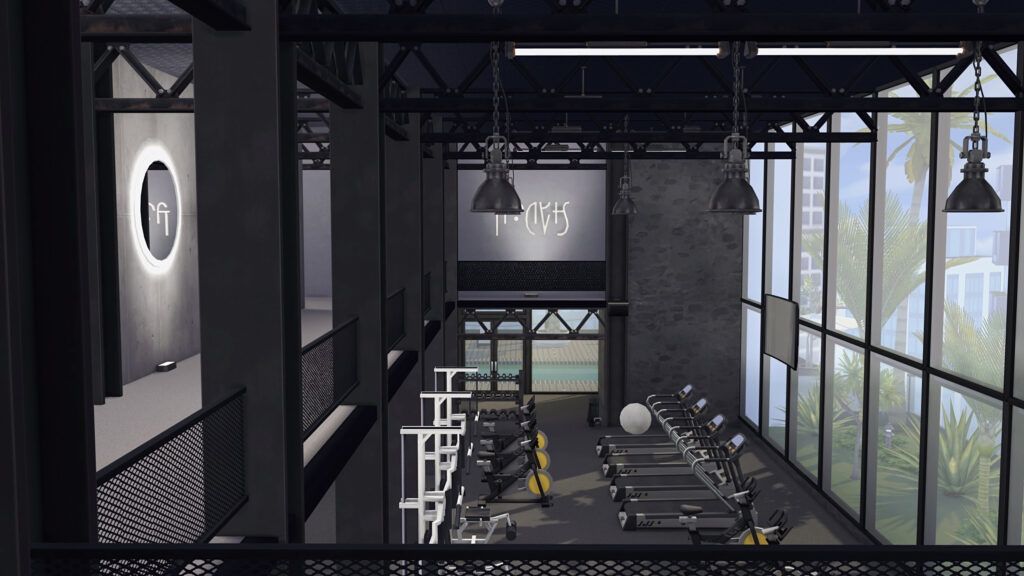 sims 4 rooftop fitness center no cc