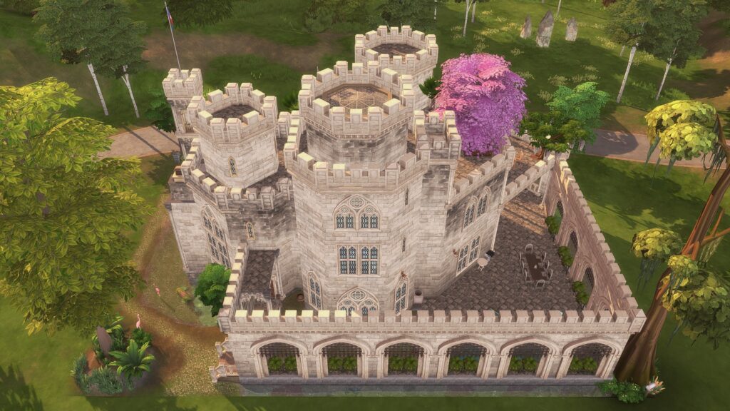 Sims 4 castles no CC with elegant royal exterior