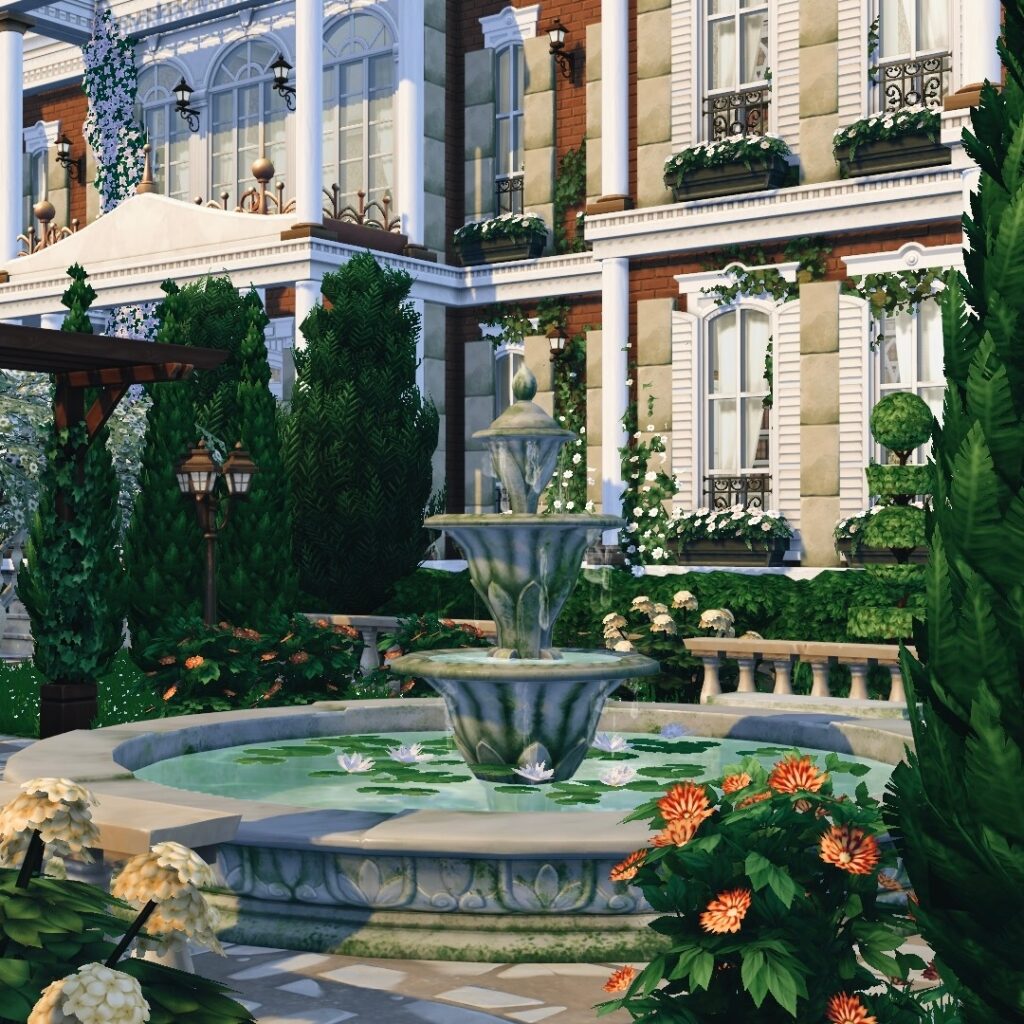 Sims 4 castles no CC with detailed exterior design