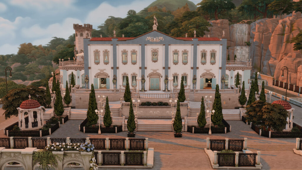 Sims 4 castles no CC with historic royal feel