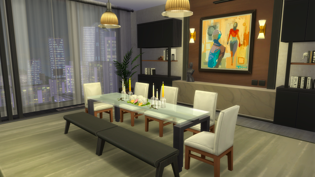 Sims 4 Penthouse Apartments That Feel Like Luxury Living (No CC) 17 Sims 4 penthouse apartments no CC with balcony and city view