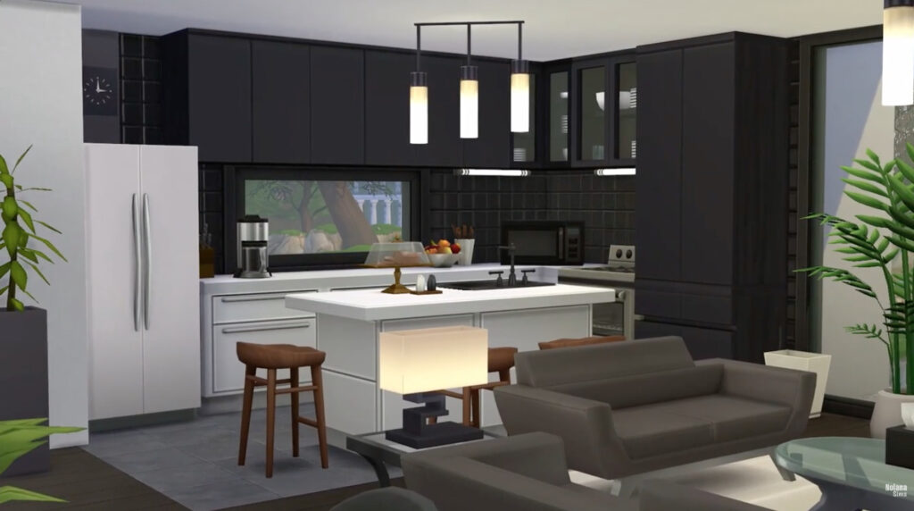 Beautiful Sims 4 Base Game Houses (No CC) You Need 9 Sims 4 base game house no CC with modern kitchen and living space