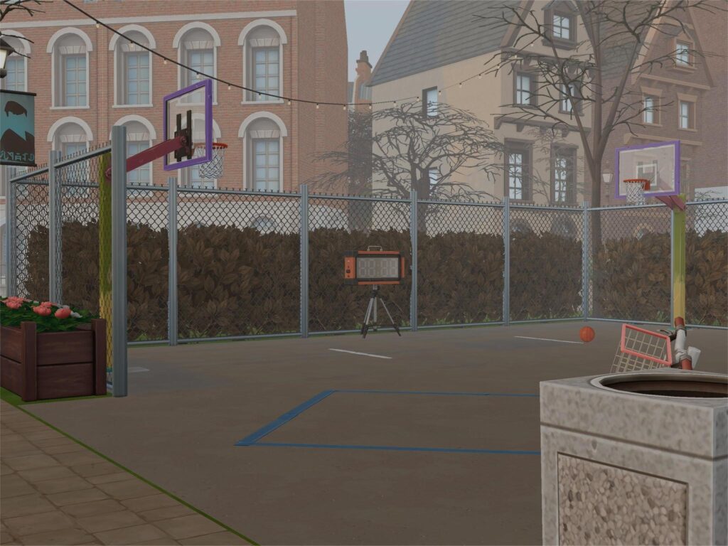 10 Sims 4 Parks & Outdoor Builds Your Sim Will Actually Visit (No CC) 12 sims 4 urban park with basketball court no cc