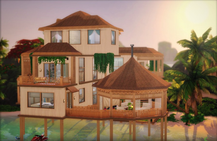 sims 4 beach villa no cc