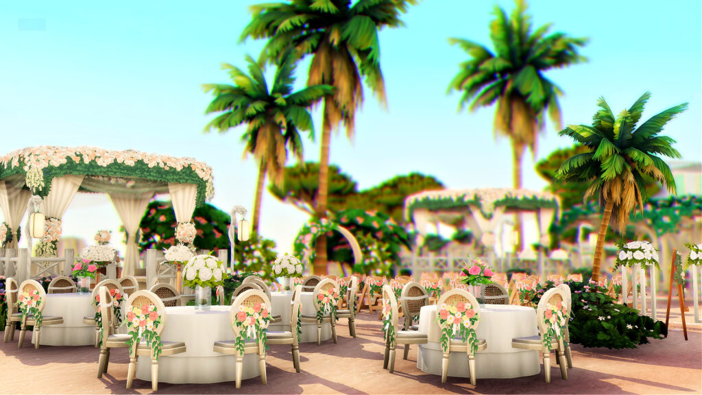 Sims 4 Wedding Venues That Feel Like a Dream (No CC) 23 Sims 4 wedding build no CC with outdoor ceremony space