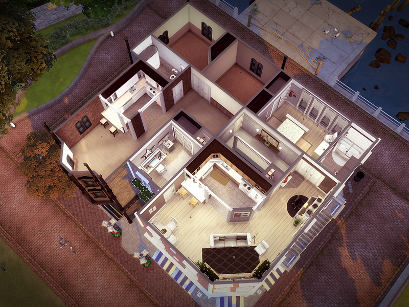 12 Sims 4 Apartment Complexes & Townhouses for Realistic Living (No CC) 23 sims 4 block apartment interior layout no cc