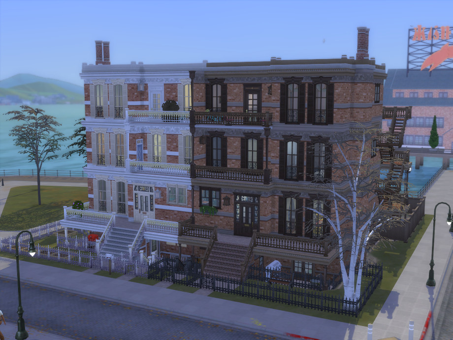12 Sims 4 Apartment Complexes & Townhouses for Realistic Living (No CC) 12 sims 4 brownstone apartments no cc