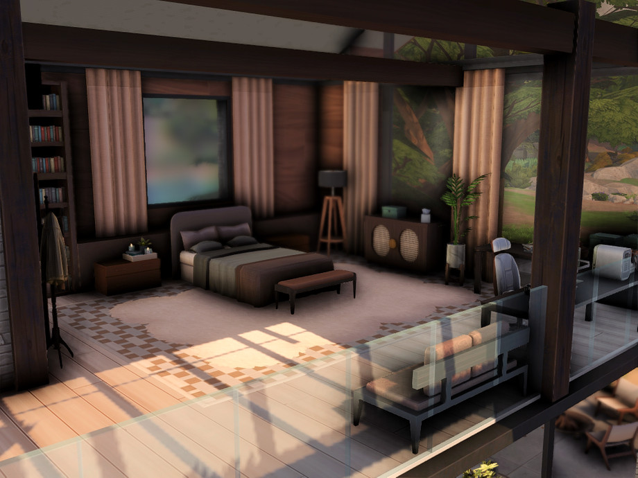 sims 4 cabin by the lake bedroom no cc