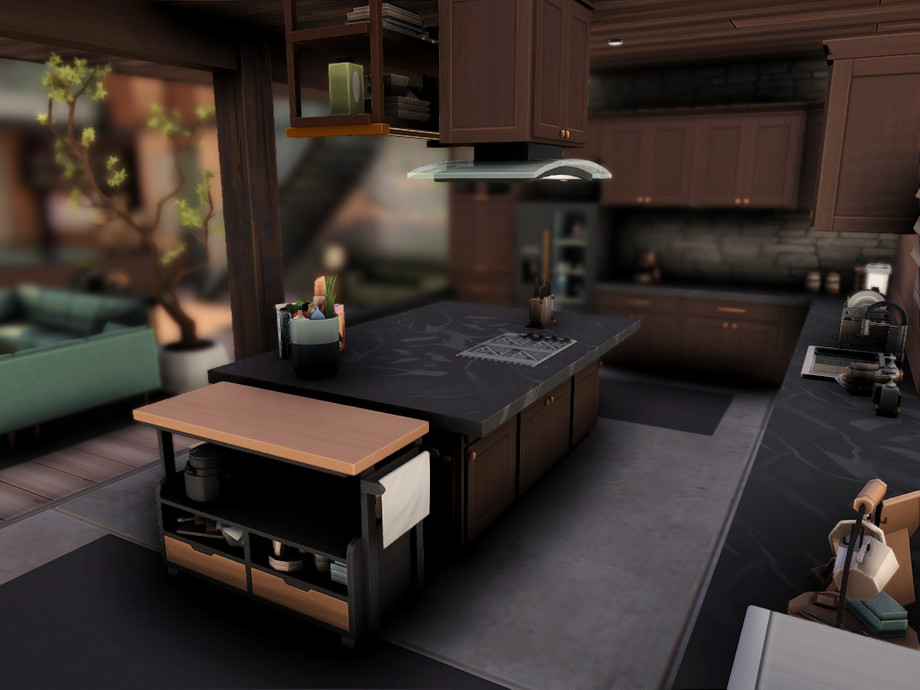 sims 4 cabin by the lake kitchen no cc