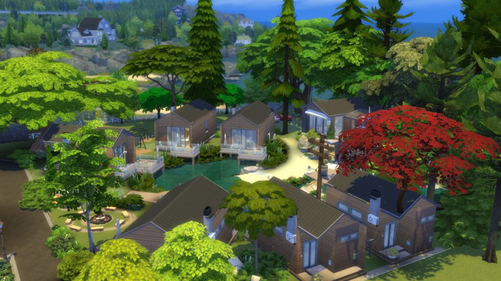 Sims 4 cabin cottages by the lake 