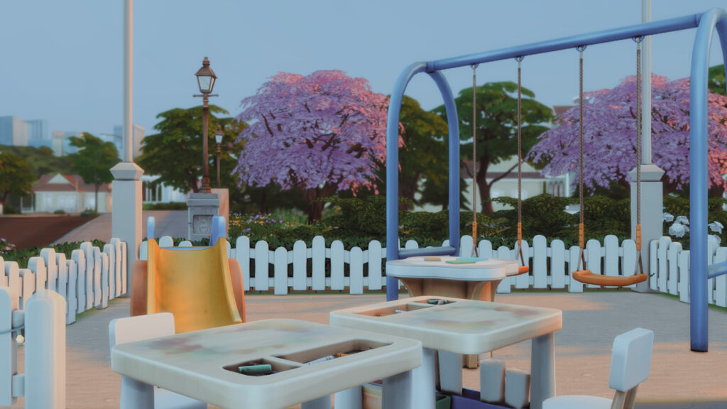10 Sims 4 Parks & Outdoor Builds Your Sim Will Actually Visit (No CC) 41 sims 4 park no cc with swings and craft tables for kids