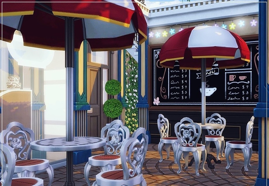 10 Sims 4 Cafes Perfect for Dates & Everyday Gameplay (No CC) 26 sims 4 coffee and cake shop outdoor seating no cc