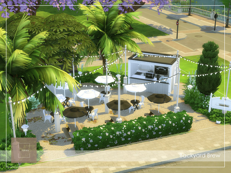 sims 4 small outdoor coffee shop no cc