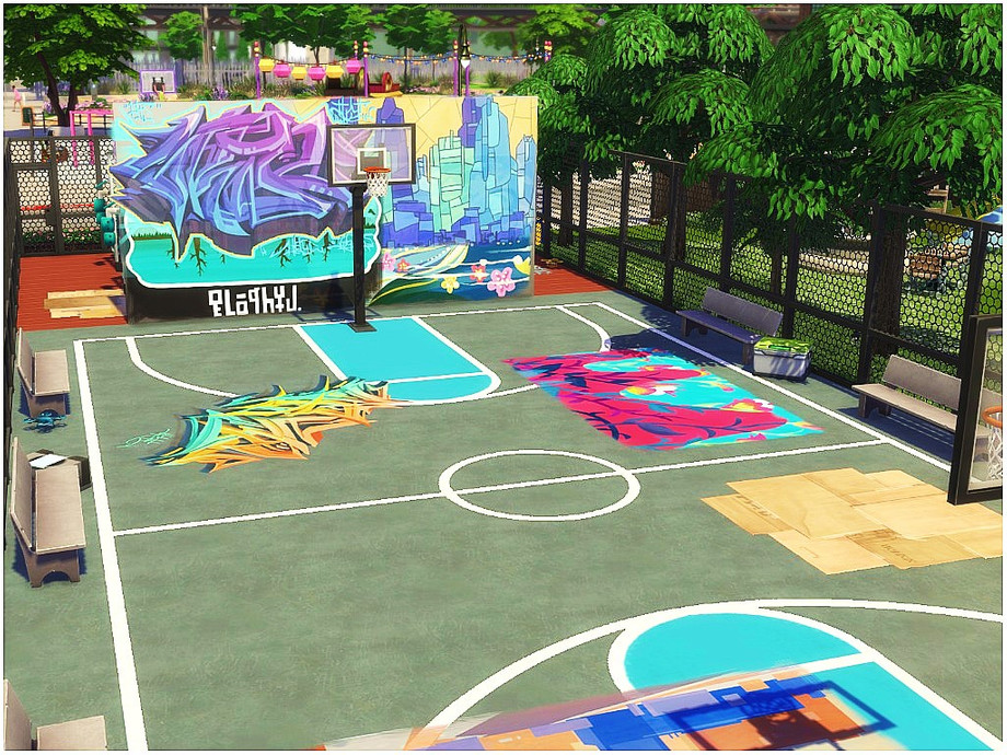 sims 4 community lot basketball court no cc