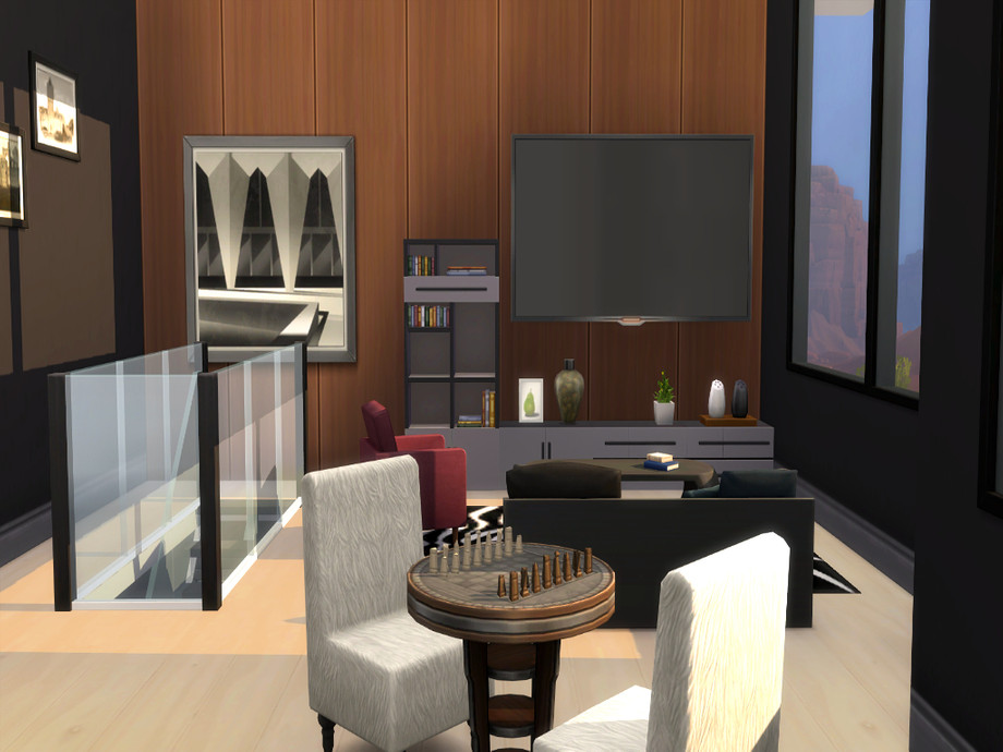 sims 4 compact modern home no cc