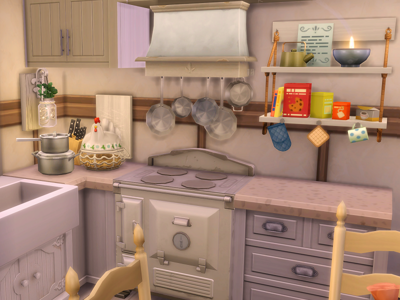 sims 4 cottage kitchen no cc