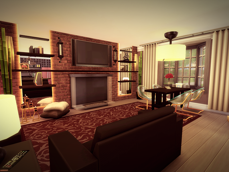 sims 4 cozy dream home living room no cc