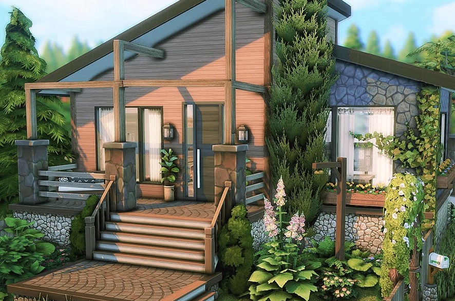 sims 4 cozy family cabin no cc