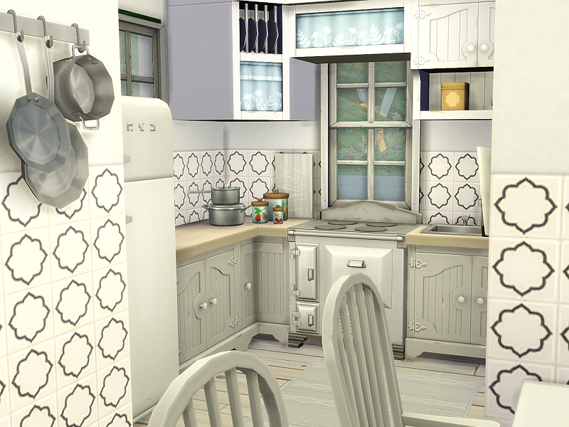 sims 4 cozy grandmas cottage kitchen no cc