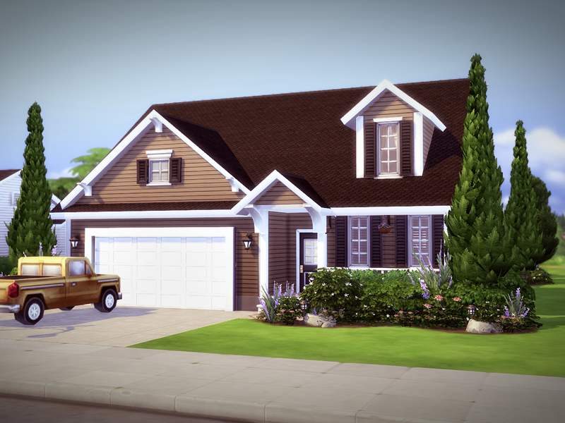 sims 4 cozy two story family home no cc