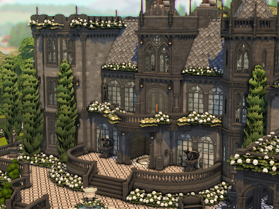 sims 4 dramatic stone castle no cc