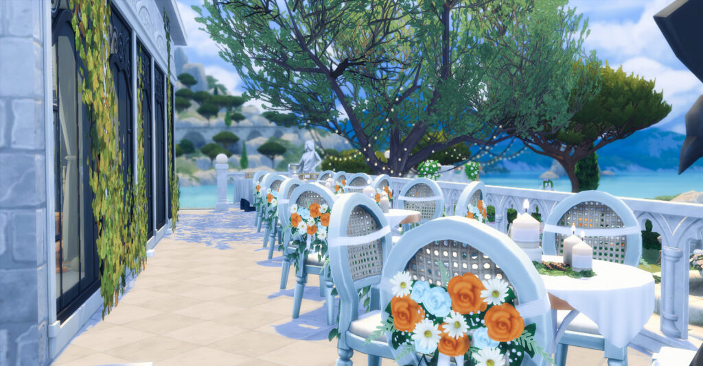 Sims 4 Wedding Venues That Feel Like a Dream (No CC) 16 Sims 4 wedding venue no CC with candles and flowers