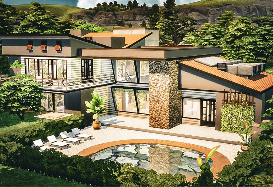 sims 4 family modern home no cc