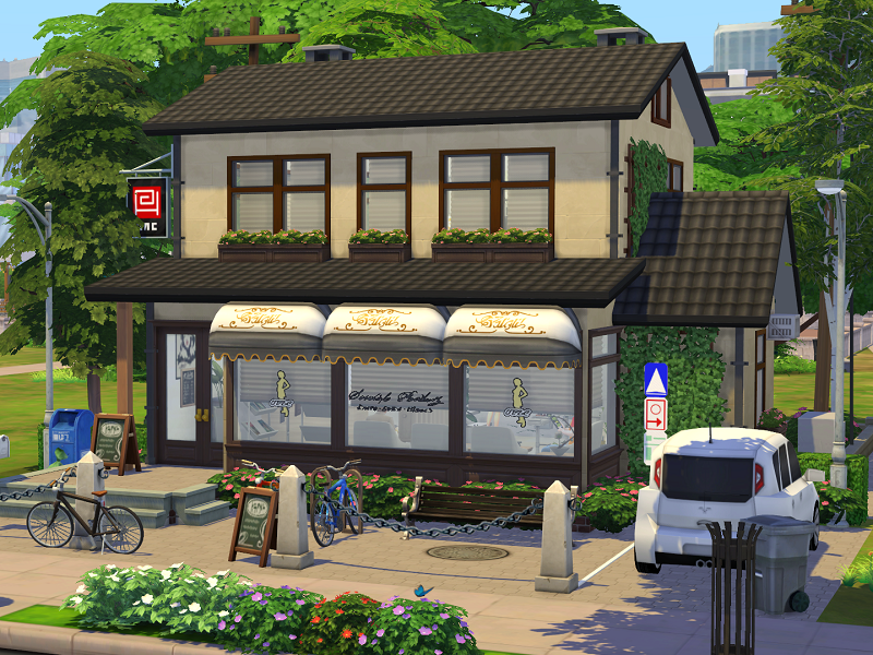sims 4 hair salon and cafe no cc