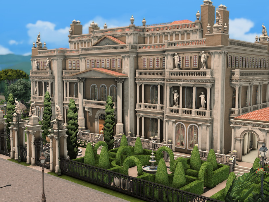 sims 4 huge palace build no cc
