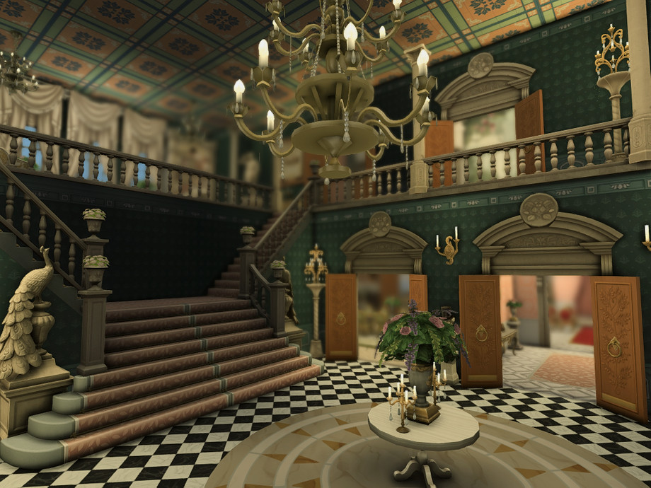 sims 4 huge palace entryway no cc