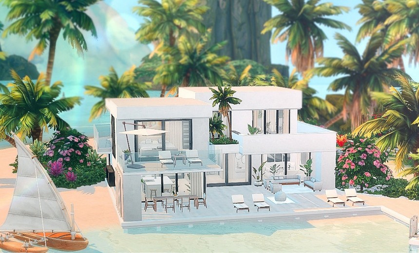 10 Beautiful Sims 4 Vacation Homes (No CC) 27 sims 4 island villa vacation home no cc